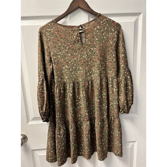 Ces Femme Green and Floral Dress M - Picture 5 of 7